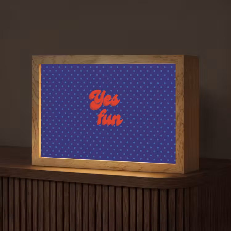 Yes fun - Rood - Blauw - Stippen Light Box met kabel (Tafellamp) klein -z3d_website