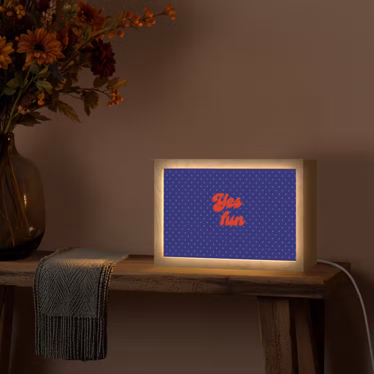 Yes fun - Rood - Blauw - Stippen Light Box met kabel (Tafellamp) klein -sfeer4