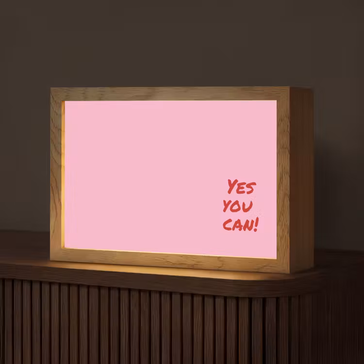 Yes you can do it - Rood - Roze Light Box met kabel (Tafellamp) klein -z3d_website