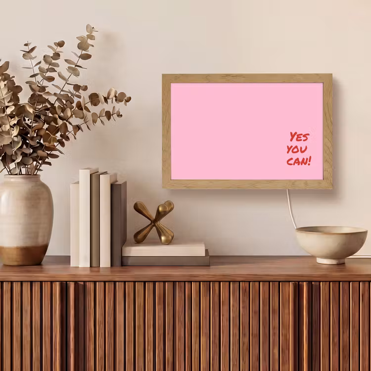 Yes you can do it - Rood - Roze Light Box met kabel (Tafellamp) klein -sfeer2