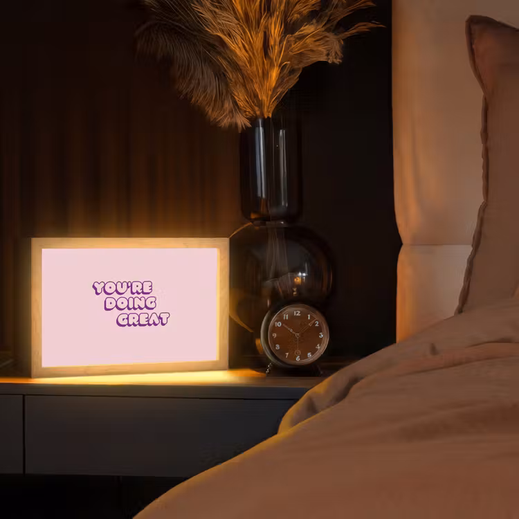 You're doing great - Roze - Bubble letters Light Box met kabel (Tafellamp) klein -sfeer1
