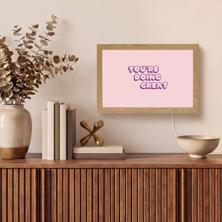 You're doing great - Roze - Bubble letters Light Box met kabel (Tafellamp) klein -sfeer2