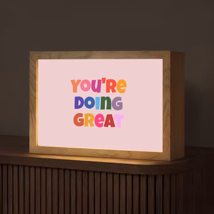 You're doing great - Roze - Kleurrijk Light Box met kabel (Tafellamp) klein -z3d_website