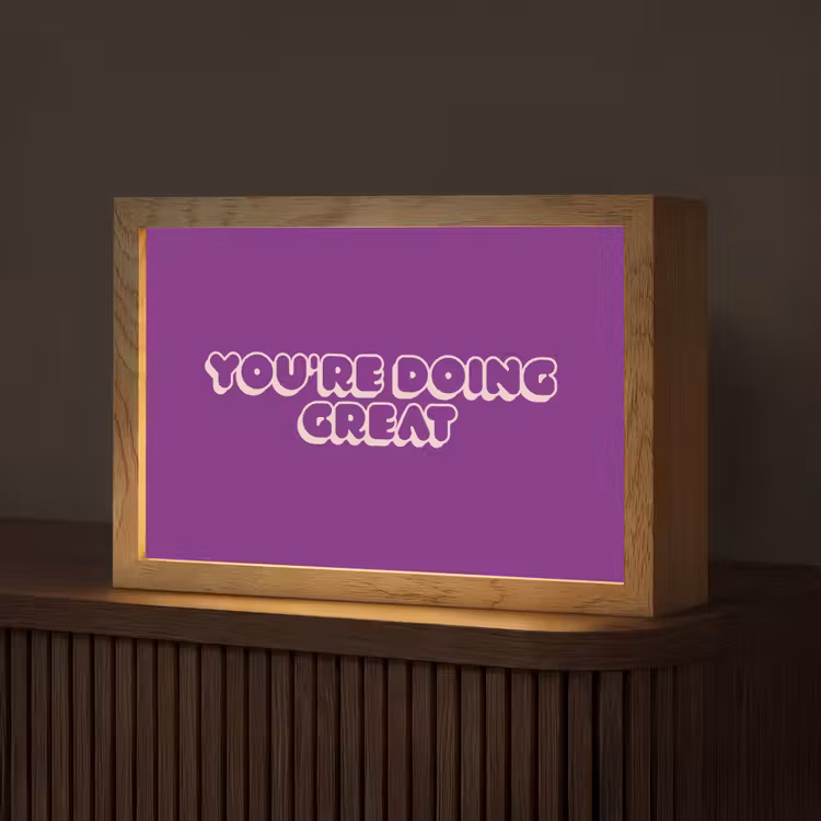 You're doing great - Paars - Bubble letters Light Box met kabel (Tafellamp) klein -z3d_website