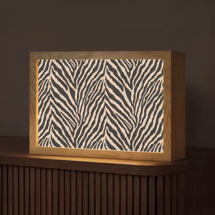 Zebra - Klassiek - Zwart Light Box met kabel (Tafellamp) klein 924 -z3d_website