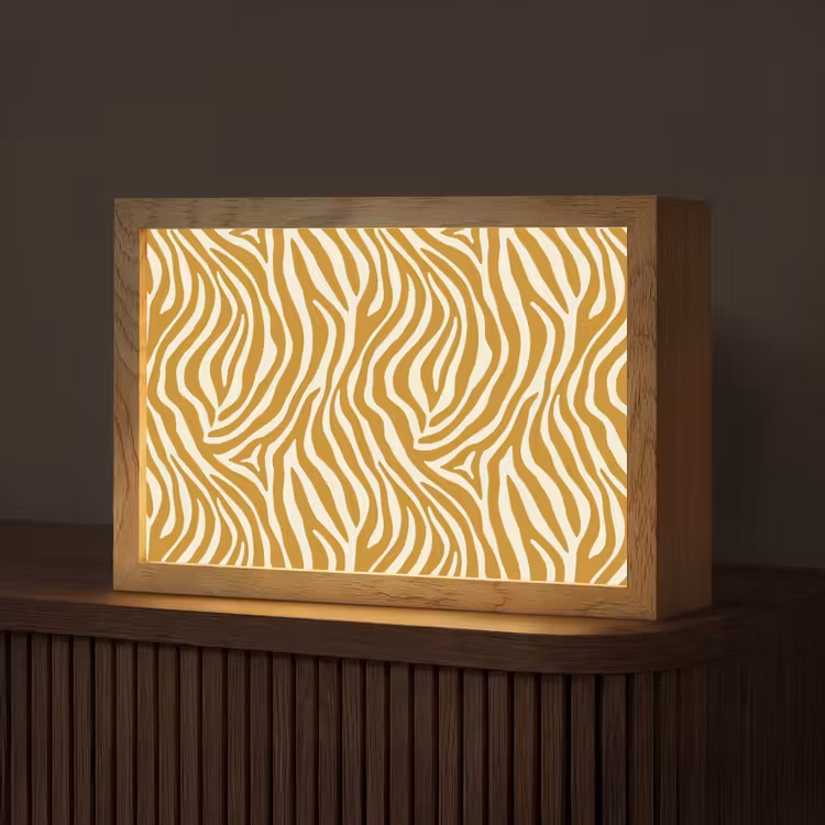 Zebra - Klassiek - Oker - Geel Light Box met kabel (Tafellamp) klein 924 -z3d_website
