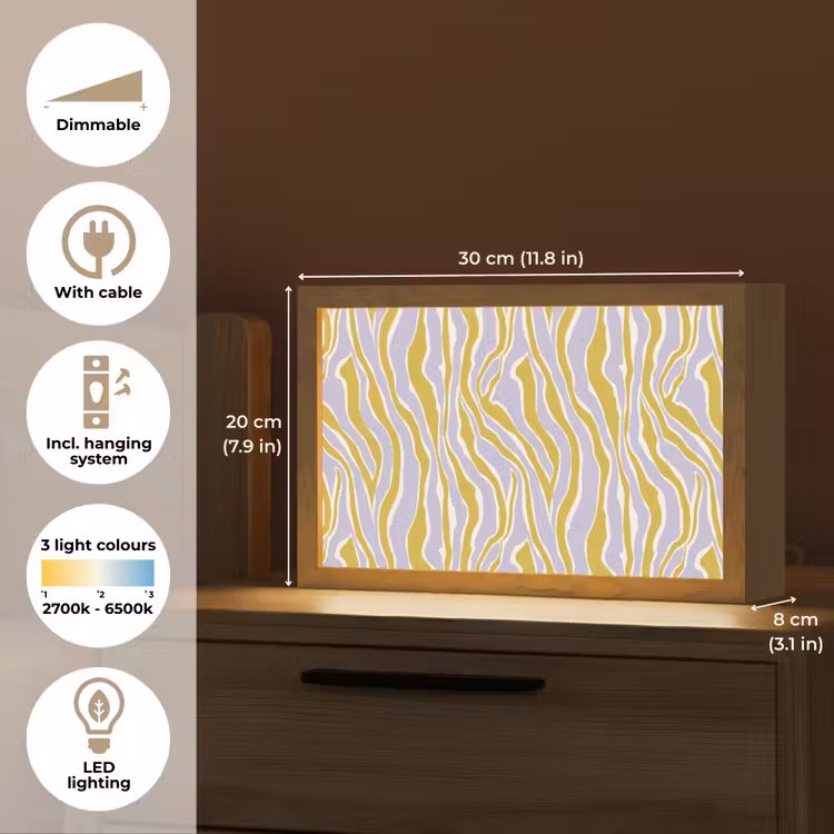 Zebra - Modern - Meerkleurig Light Box met kabel (Tafellamp) klein 924 -USP_EN