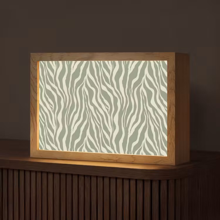 Zebra - Motief - Groen Light Box met kabel (Tafellamp) klein 924 -z3d_website
