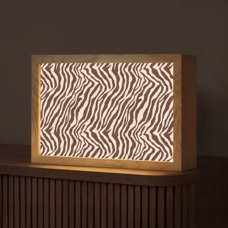 Zebra - Patroon - Zwart - Wit Light Box met kabel (Tafellamp) klein 924 -z3d_website