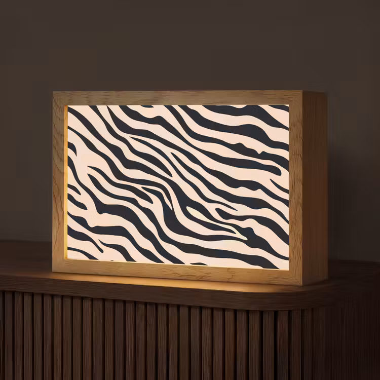 Zebraprint - Dynamisch - Roze Light Box met kabel (Tafellamp) klein -z3d_website