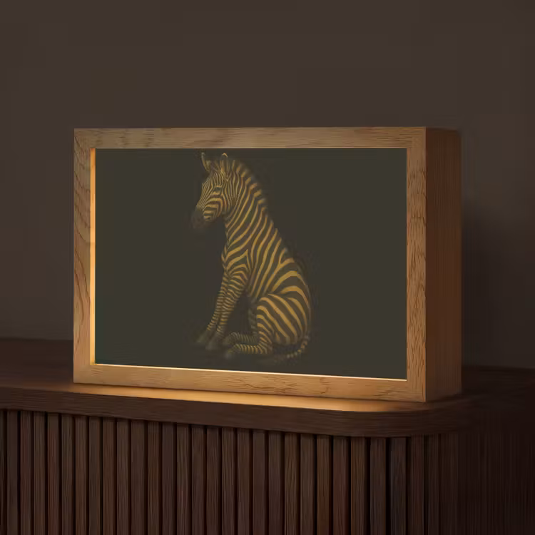 Zebra - Strepen - Goud Light Box met kabel (Tafellamp) klein -z3d_website