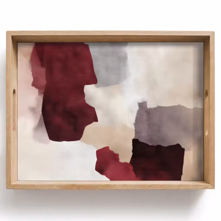 Abstract - Kleurbakken - Rood Dienblad Rechthoek middel -z3d_shopping