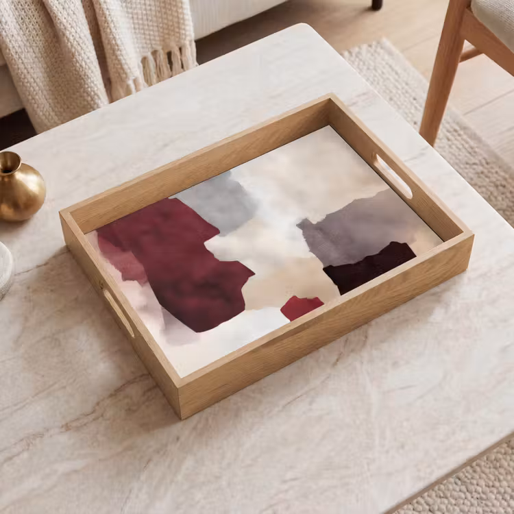 Abstract - Kleurbakken - Rood Dienblad Rechthoek middel -sfeer1