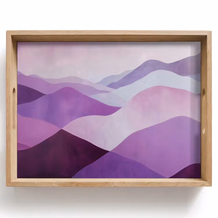 Abstract - Heuvels - Landschap - Paars Dienblad Rechthoek middel -z3d_shopping