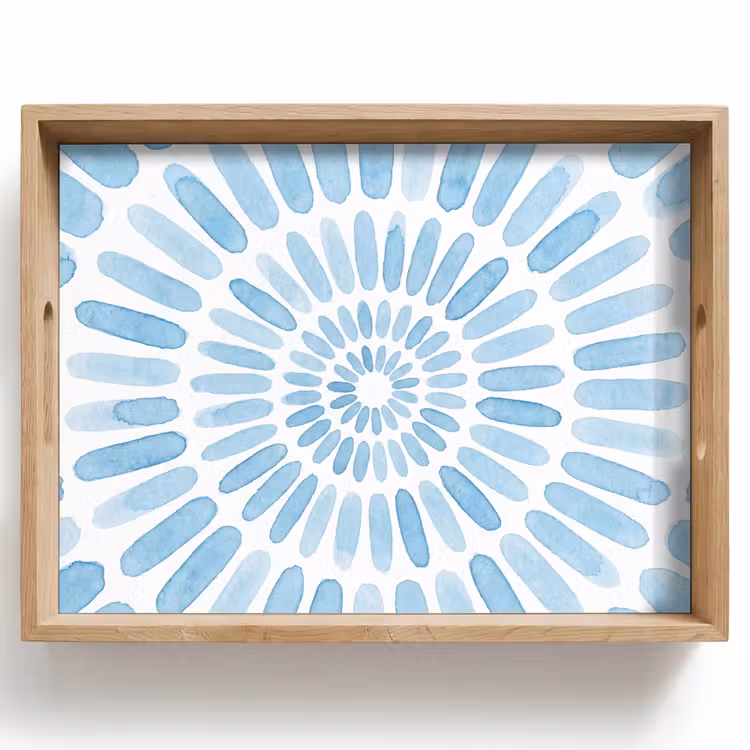 Abstract - Vormen - Kunst - Aquarel - Blauw Dienblad Rechthoek middel -z3d_shopping