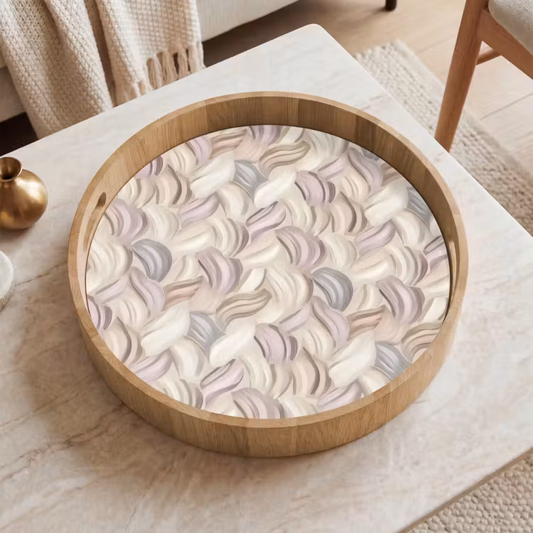 Abstract - Golvend - Pastel Dienblad Rond middel 914 -sfeer1