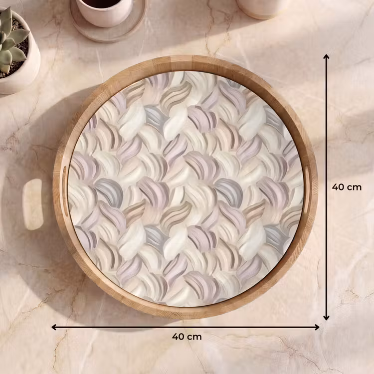 Abstract - Golvend - Pastel Dienblad Rond middel 914 -USP_Formaat