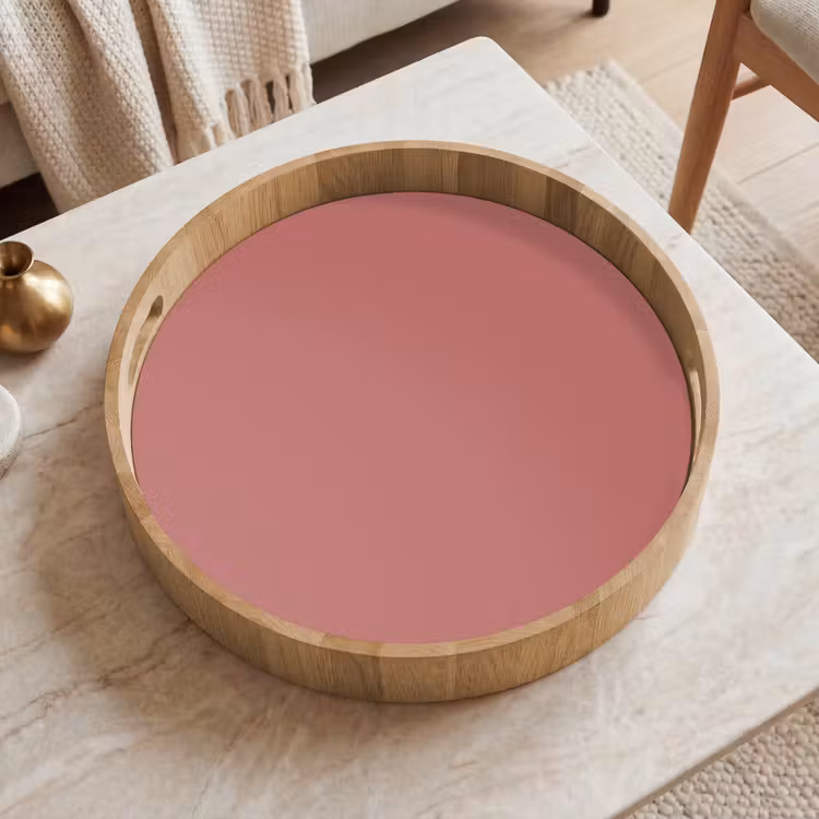 Ancient - Rose - Roze Dienblad Rond middel 914 -sfeer1