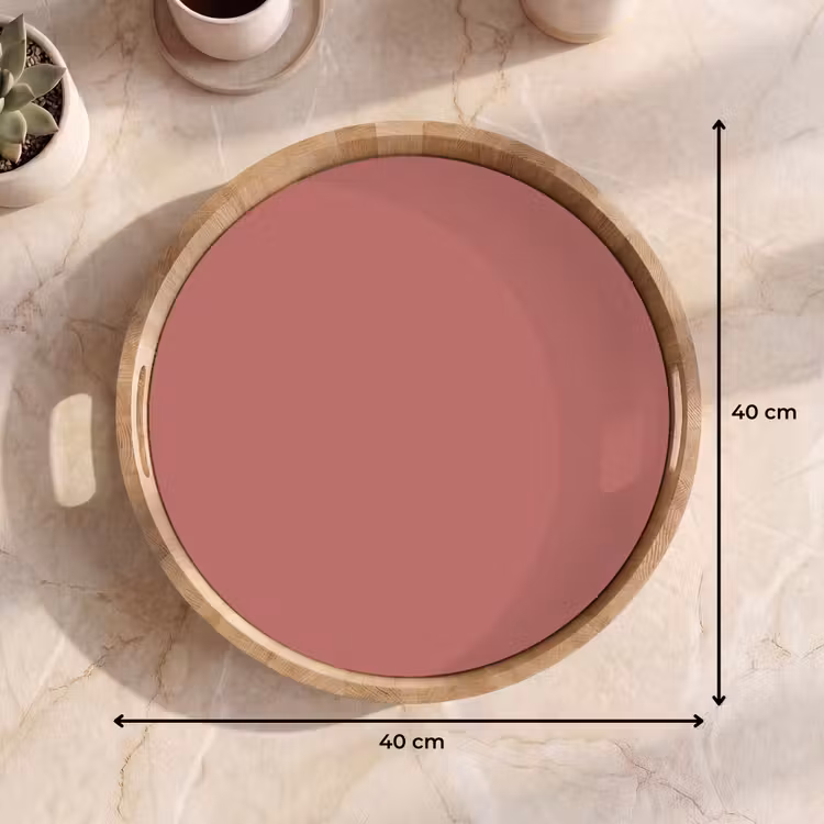 Ancient - Rose - Roze Dienblad Rond middel 914 -USP_Formaat