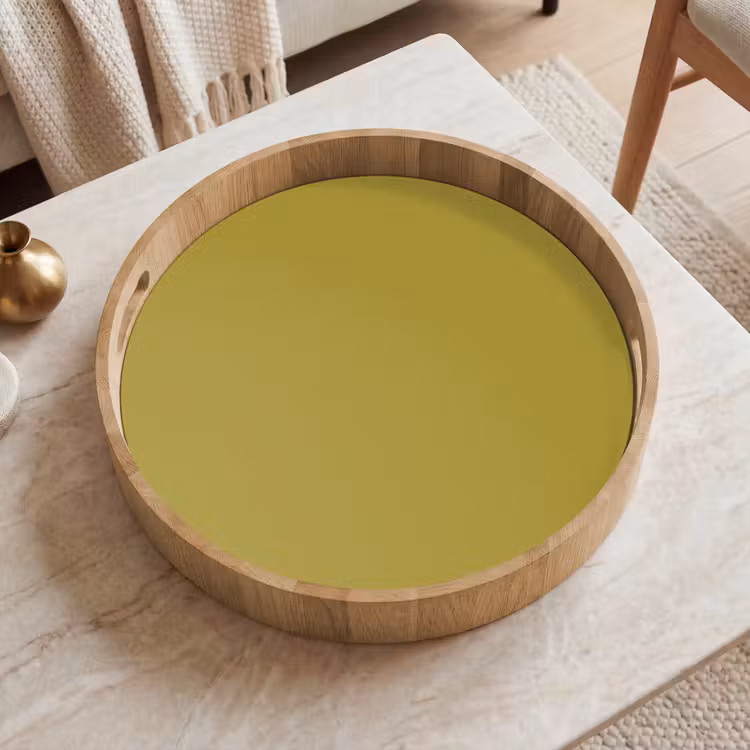 Antique - Moss - Groen Dienblad Rond middel 914 -sfeer1