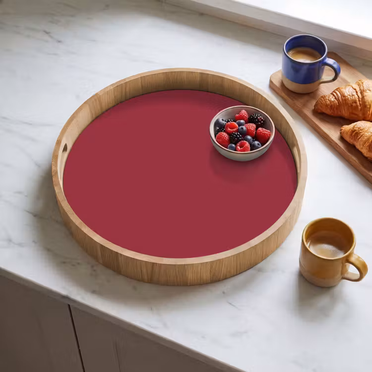 Antique - Ruby - Rood Dienblad Rond middel 914 -sfeer2