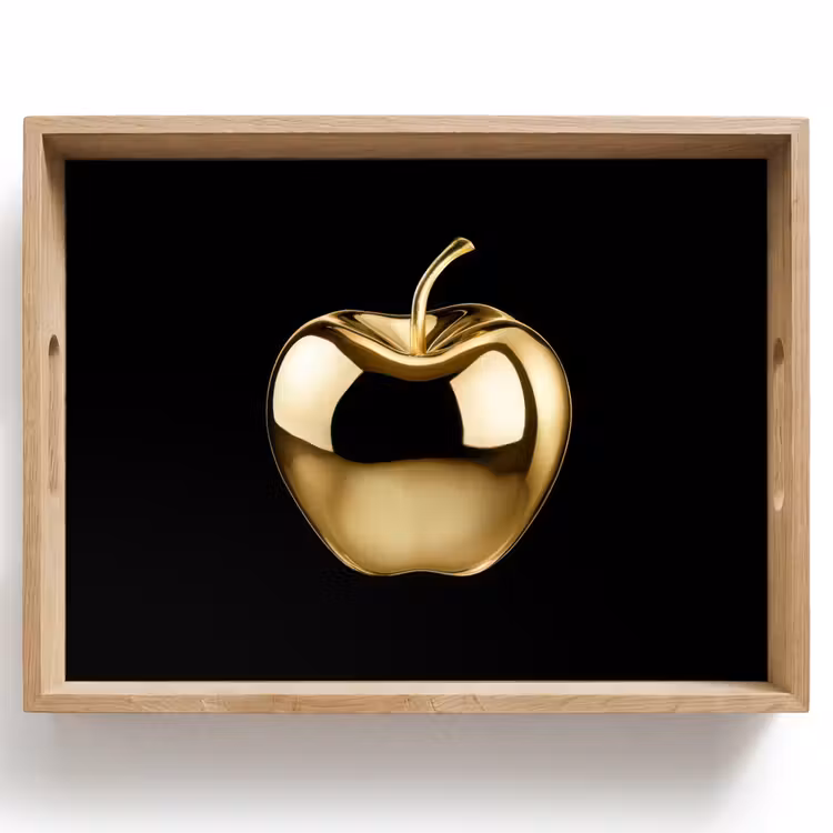 Appel - Goud - Chrome - Zwart Dienblad Rechthoek middel -z3d_shopping