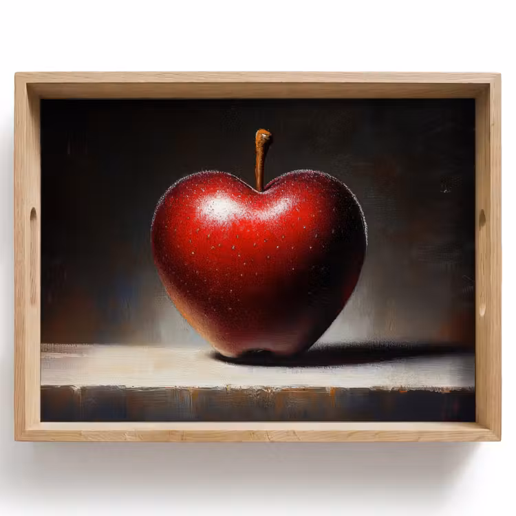 Apple - Hart - Rood Dienblad Rechthoek middel -z3d_shopping