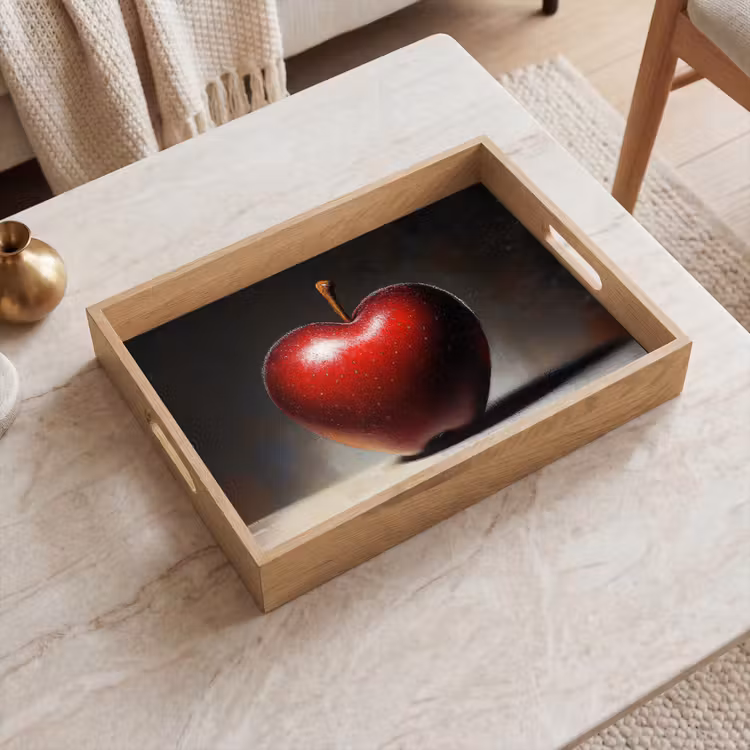Apple - Hart - Rood Dienblad Rechthoek middel -sfeer1