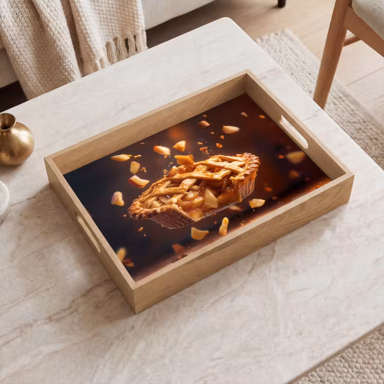 Appel - Taart - Warm - Eten Dienblad Rechthoek middel -sfeer1