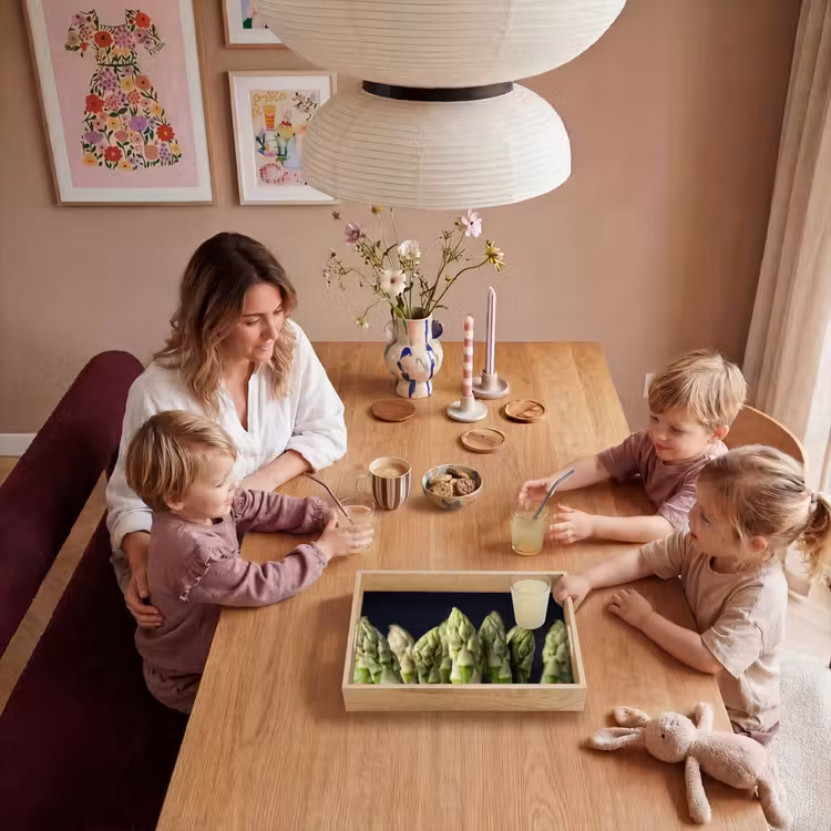 Asperges - Groen - Zwart Dienblad Rechthoek middel -sfeer4