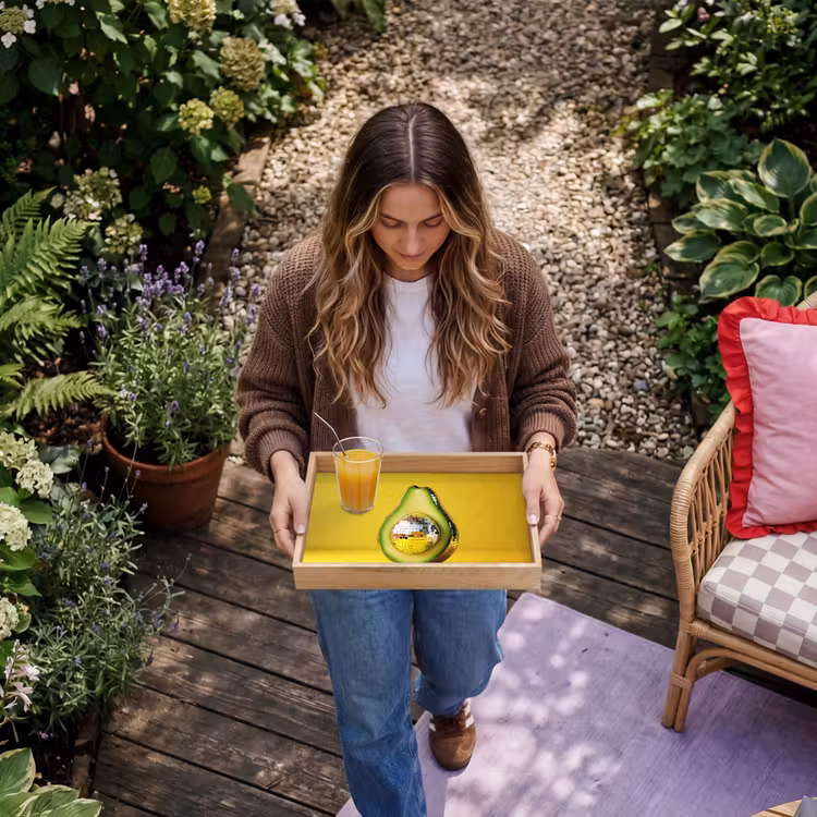 Avocado - Discobal - Geel - Glitter Dienblad Rechthoek middel -sfeer5