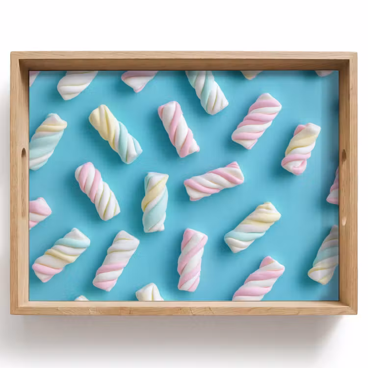 Spekjes - Pastel - Snoep - Blauw Dienblad Rechthoek middel -z3d_shopping