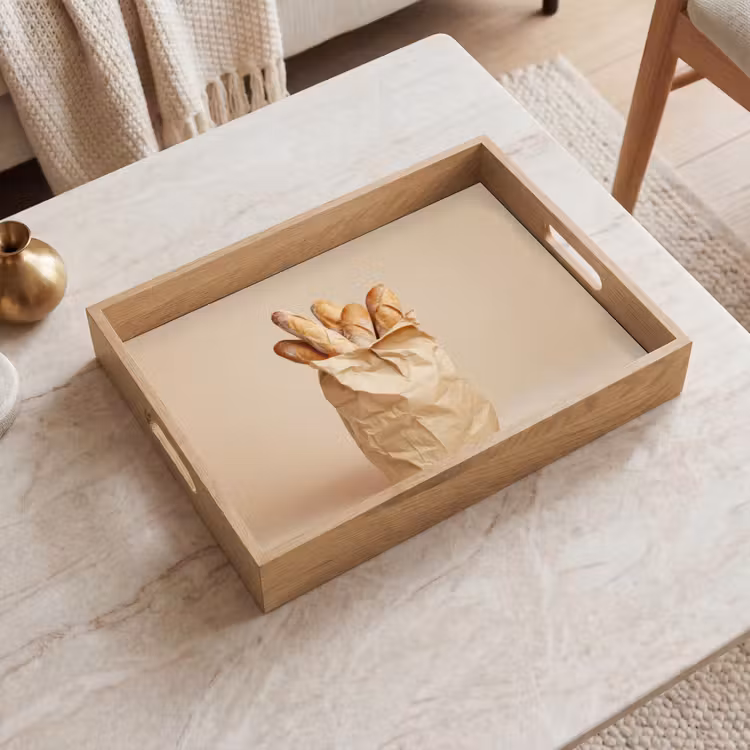 Baguette - Brood - Stokbrood - Beige Dienblad Rechthoek middel -sfeer1