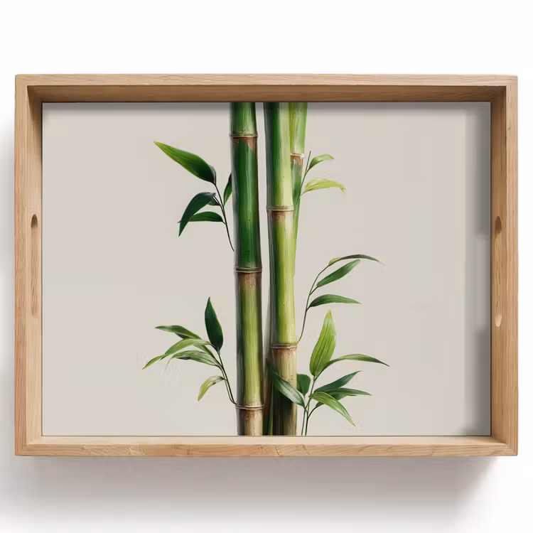 Bamboestengels - Sierlijk - Groen Dienblad Rechthoek middel -z3d_shopping