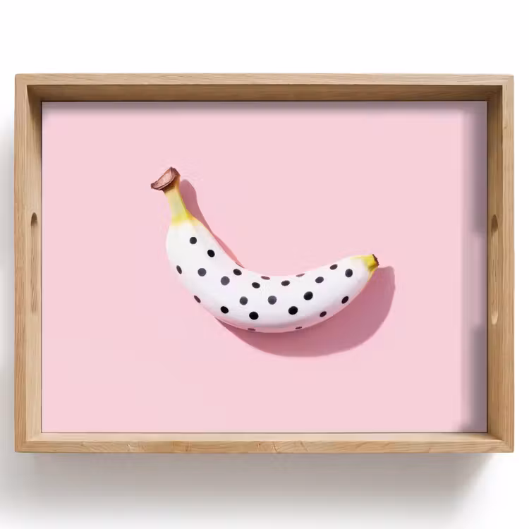 Banaan - Stippen - roze Dienblad Rechthoek middel -z3d_shopping