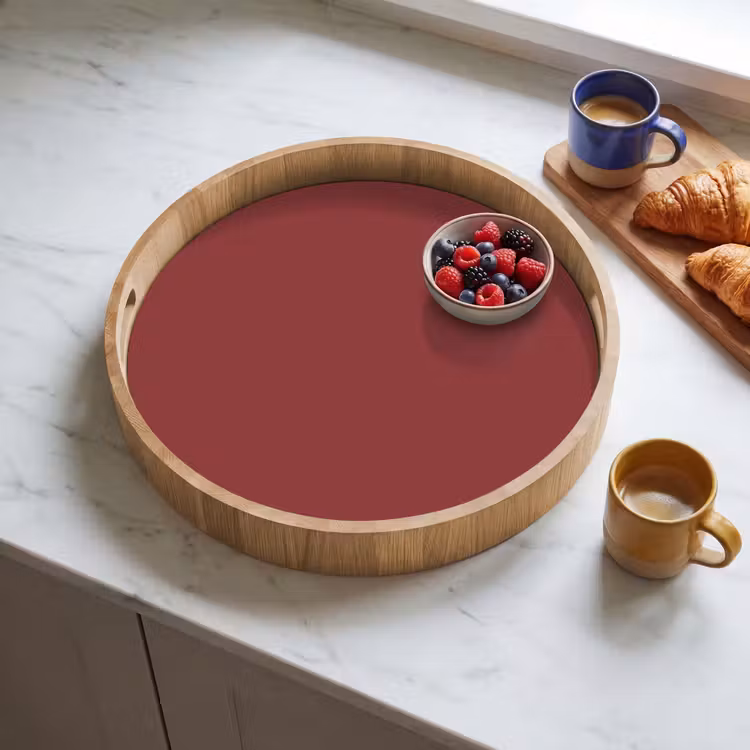 Barn - Antique - Rood Dienblad Rond middel 914 -sfeer2