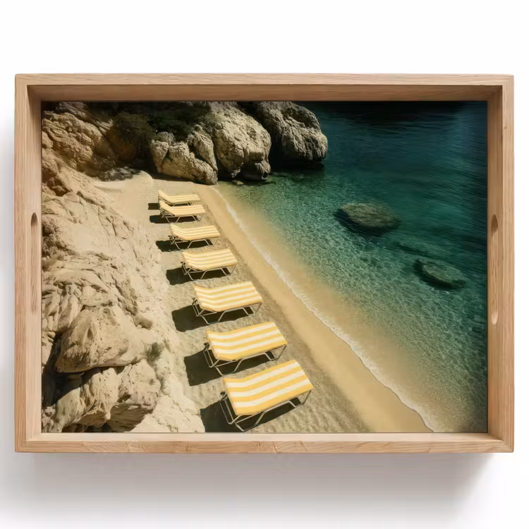 Strandbedden - Zee - Stenen - Baai Dienblad Rechthoek middel -z3d_shopping
