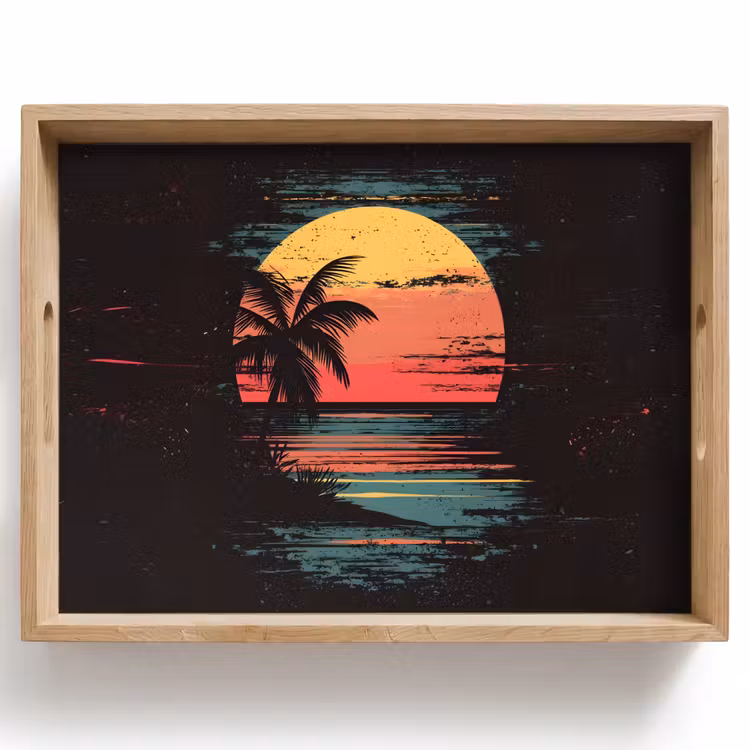 Strand - Minimalistisch - Zon - Oranje Dienblad Rechthoek middel -z3d_shopping