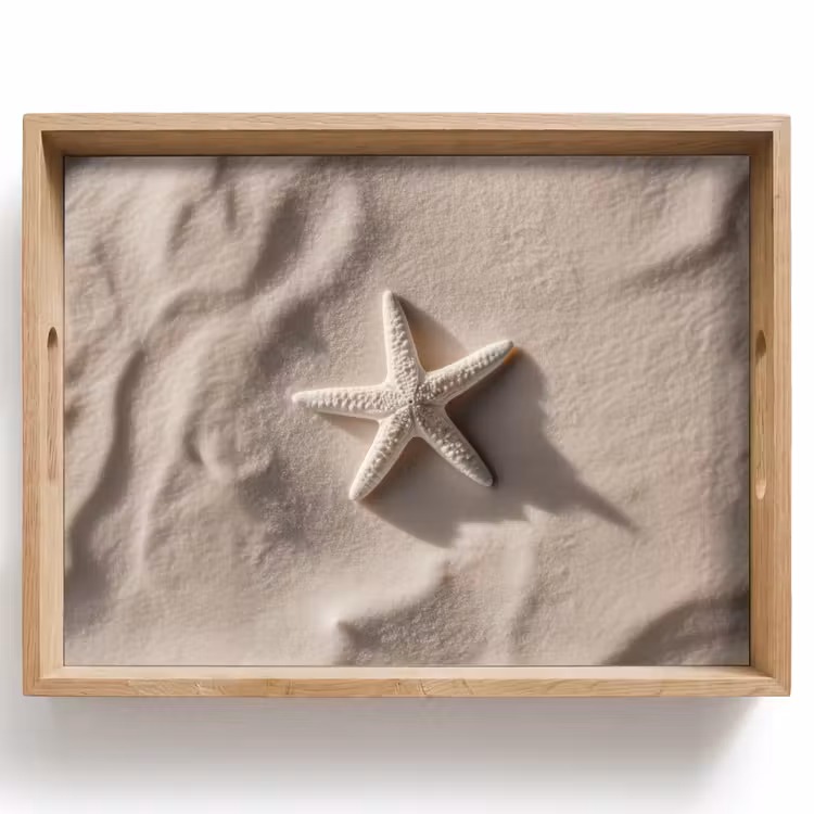 Strand - Zeester - Zand - Beige Dienblad Rechthoek middel -z3d_shopping