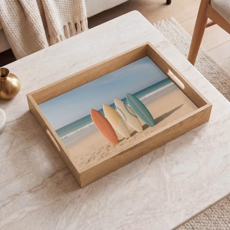 Strand - Surfbord - Pastel Dienblad Rechthoek middel -sfeer1