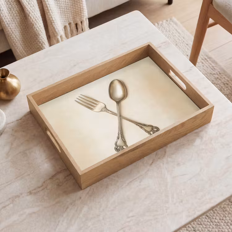 Beige - Vintage - Bestek Dienblad Rechthoek middel -sfeer1