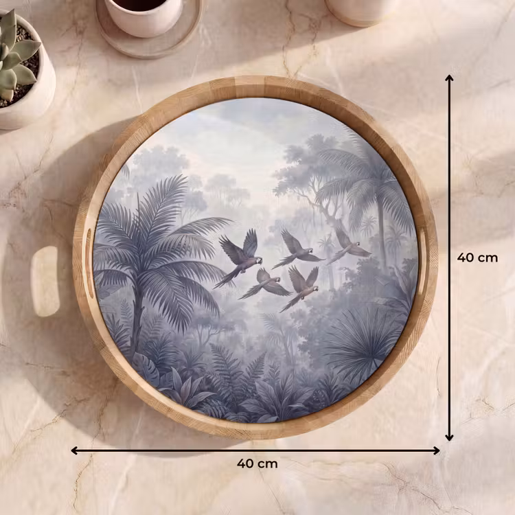 Vogel - Vliegend - Jungle - Vintage - Dieren Dienblad Rond middel -USP_Formaat