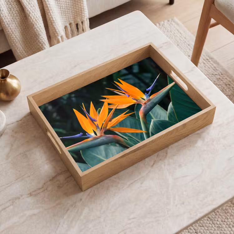 Paradijsvogel - Bloem - Exotisch Dienblad Rechthoek middel -sfeer1