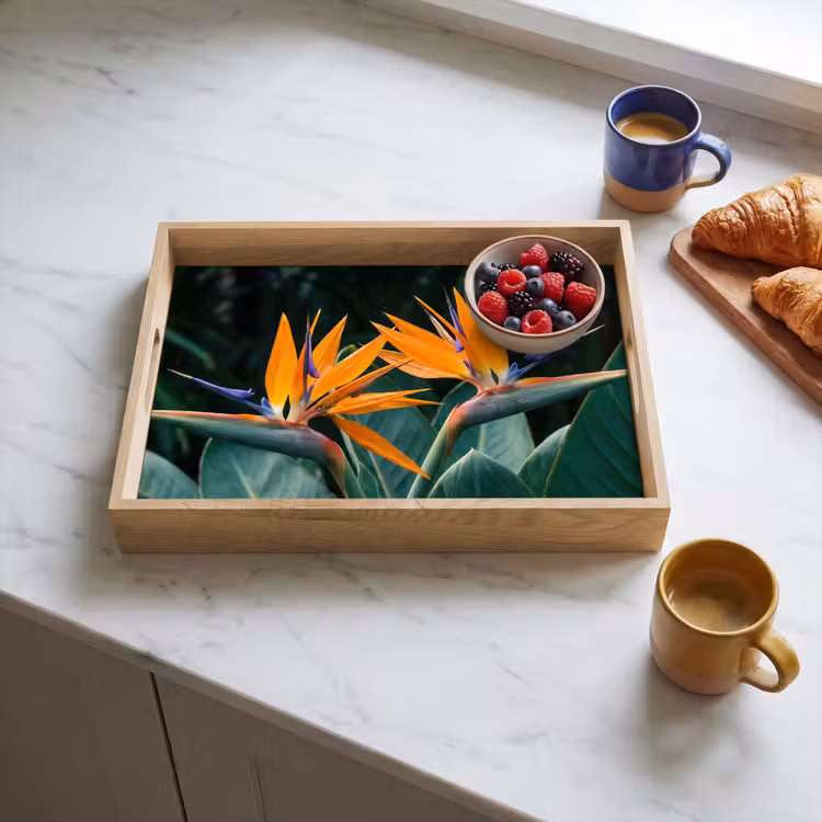 Paradijsvogel - Bloem - Exotisch Dienblad Rechthoek middel -sfeer2