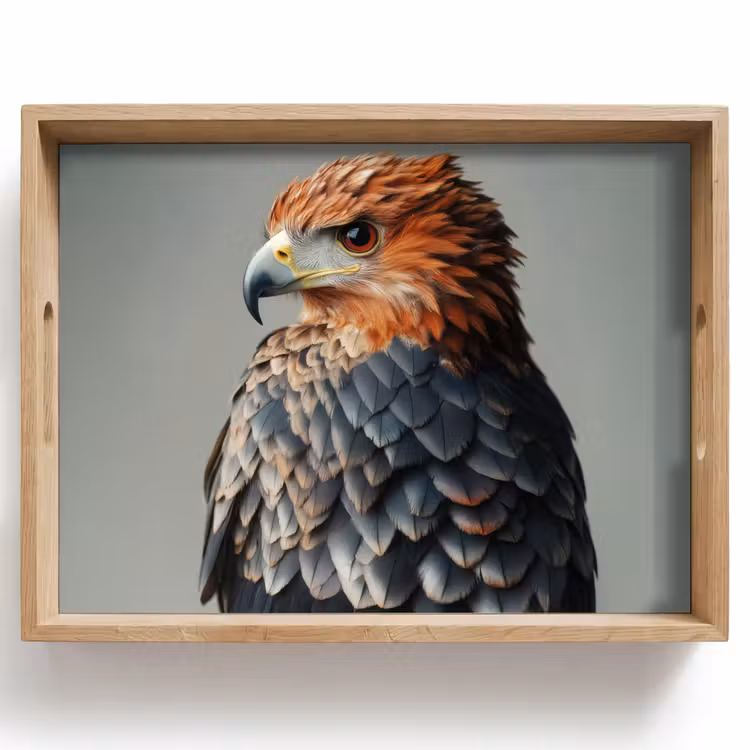 Vogel - Realistisch - Veren - Bruin Dienblad Rechthoek middel -z3d_shopping