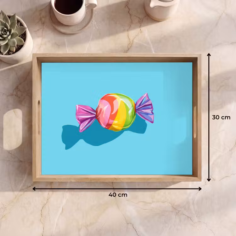 Blauw - Snoep - Regenboog Dienblad Rechthoek middel -USP_Formaat