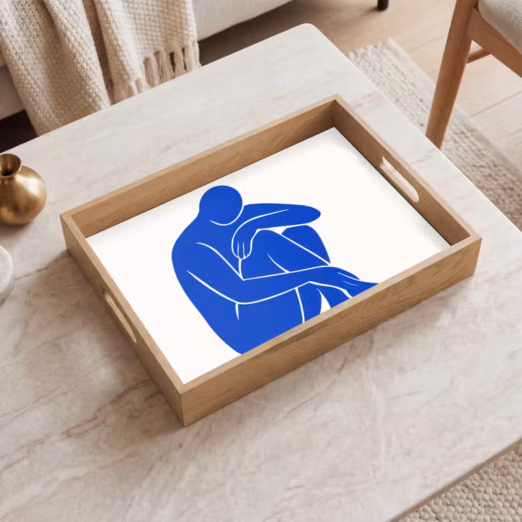 Lichaam - Abstract - Blauw Dienblad Rechthoek middel -sfeer1
