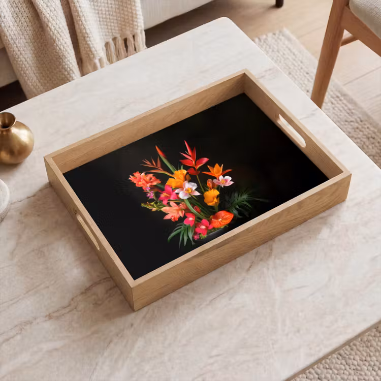 Boeket - Bloemen - Exotisch Dienblad Rechthoek middel -sfeer1