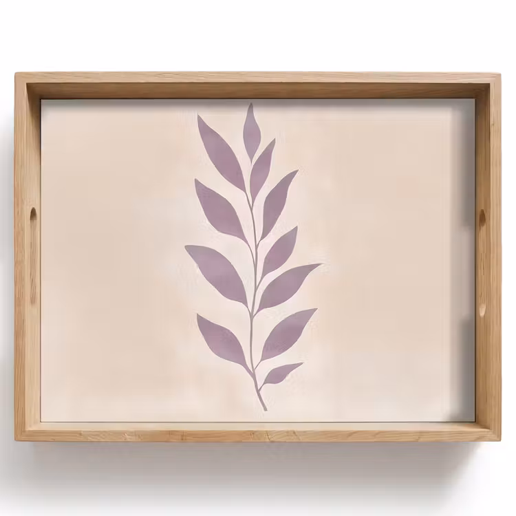 Tak - Bladeren - Minimalistisch - Beige Dienblad Rechthoek middel -z3d_shopping