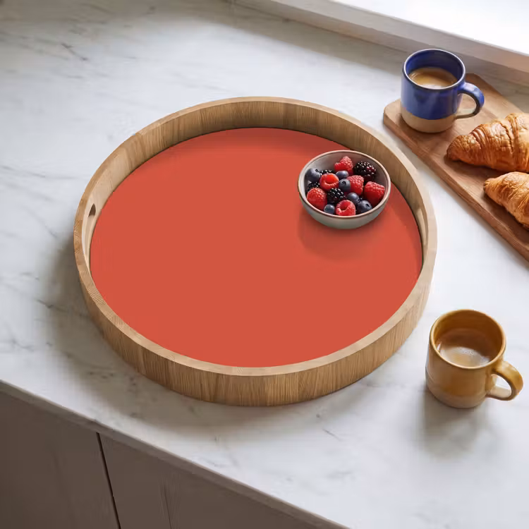 Brick - Red - Rood Dienblad Rond middel 914 -sfeer2